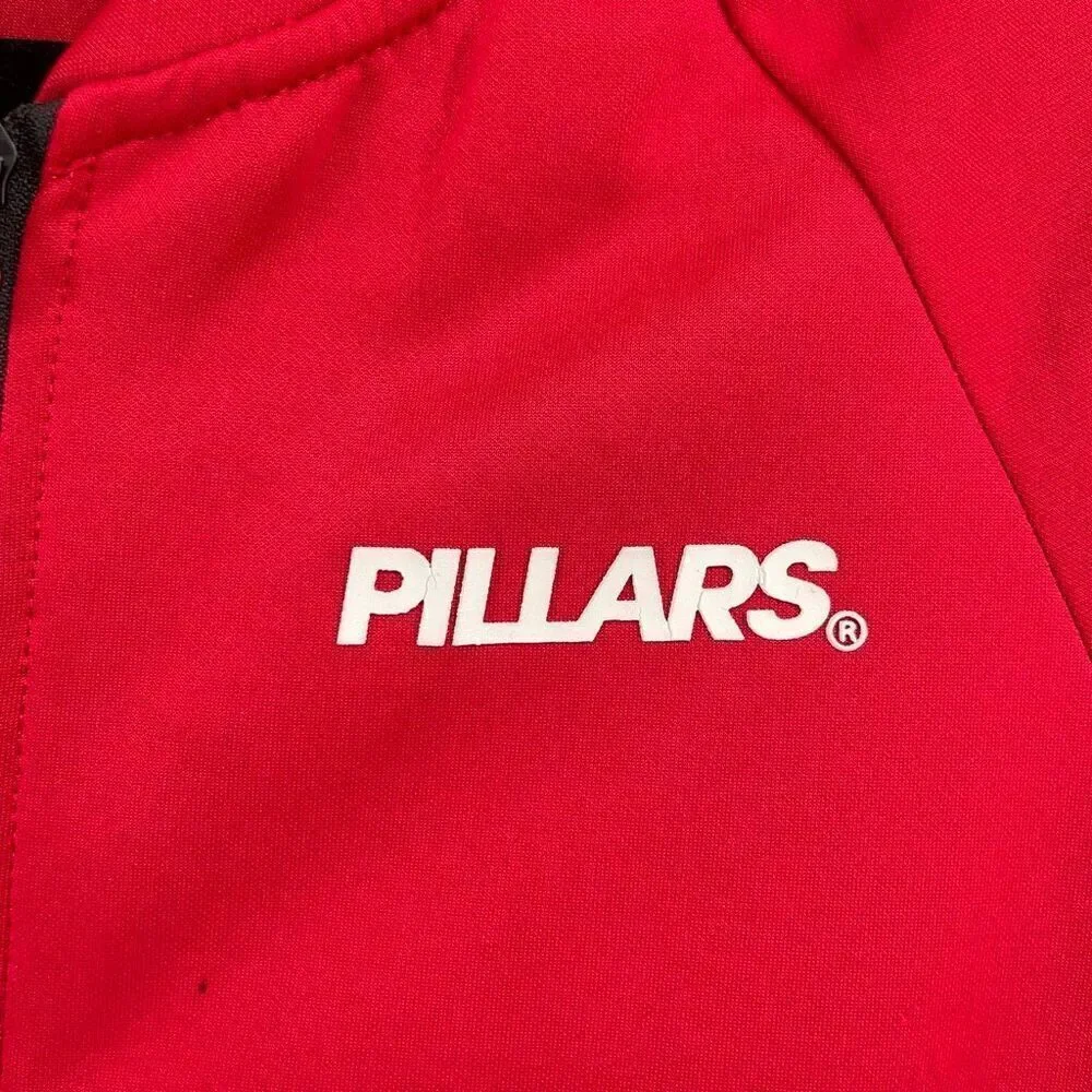 Pillars Men’s Red Track Jacket XS Oversized Zip Up Streetwear Athleisure